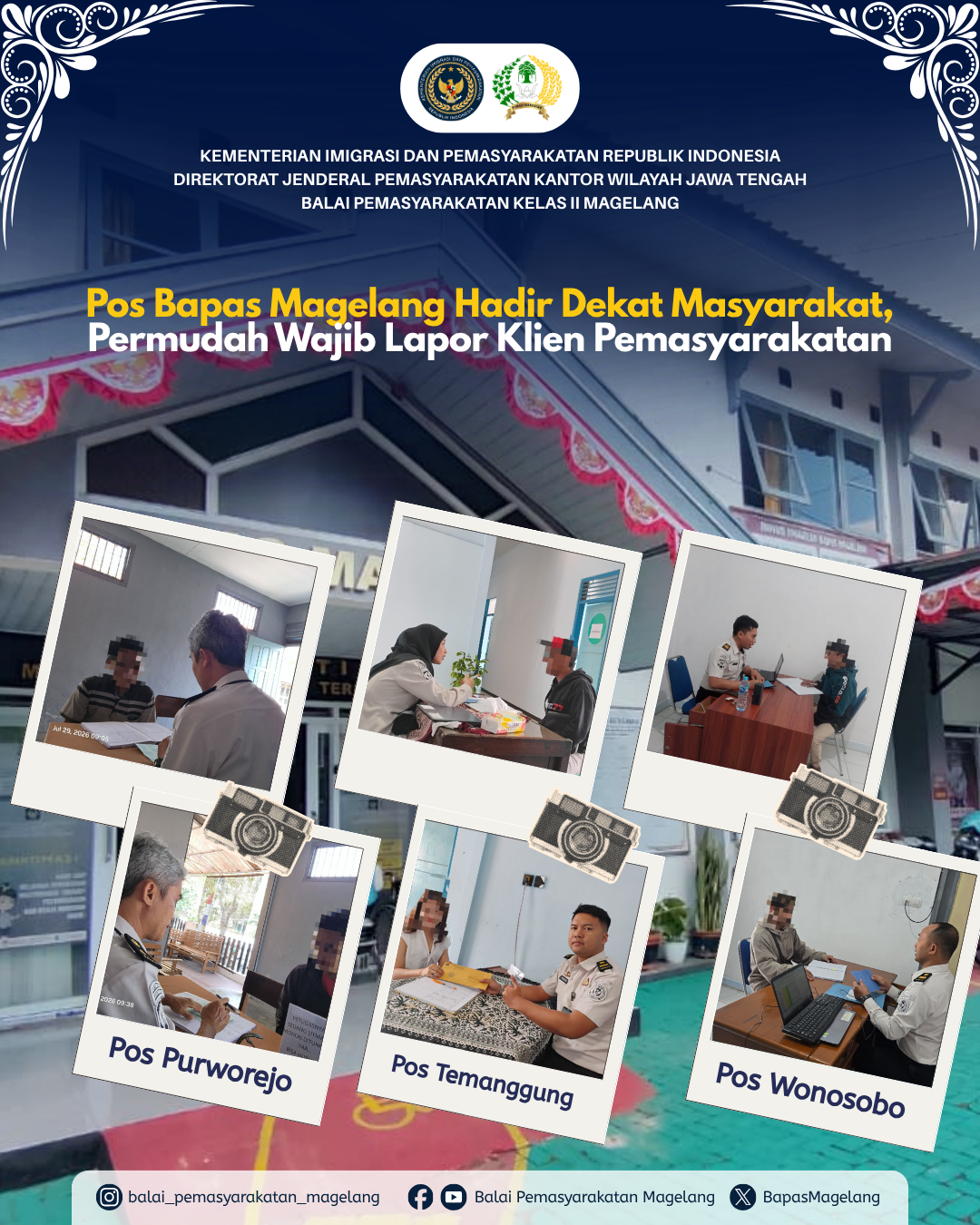 Pos Bapas Magelang Hadir Dekat Masyarakat, Permudah Wajib Lapor Klien Pemasyarakatan